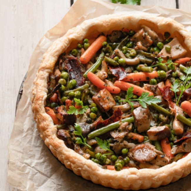 Fine tart with fried parsley